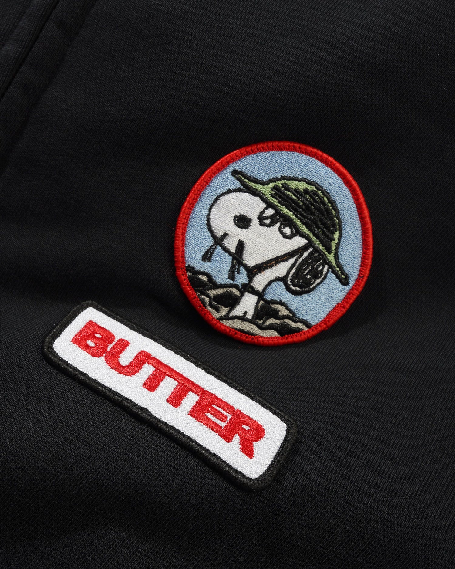 Patches Zip-Thru Hood, Washed Black