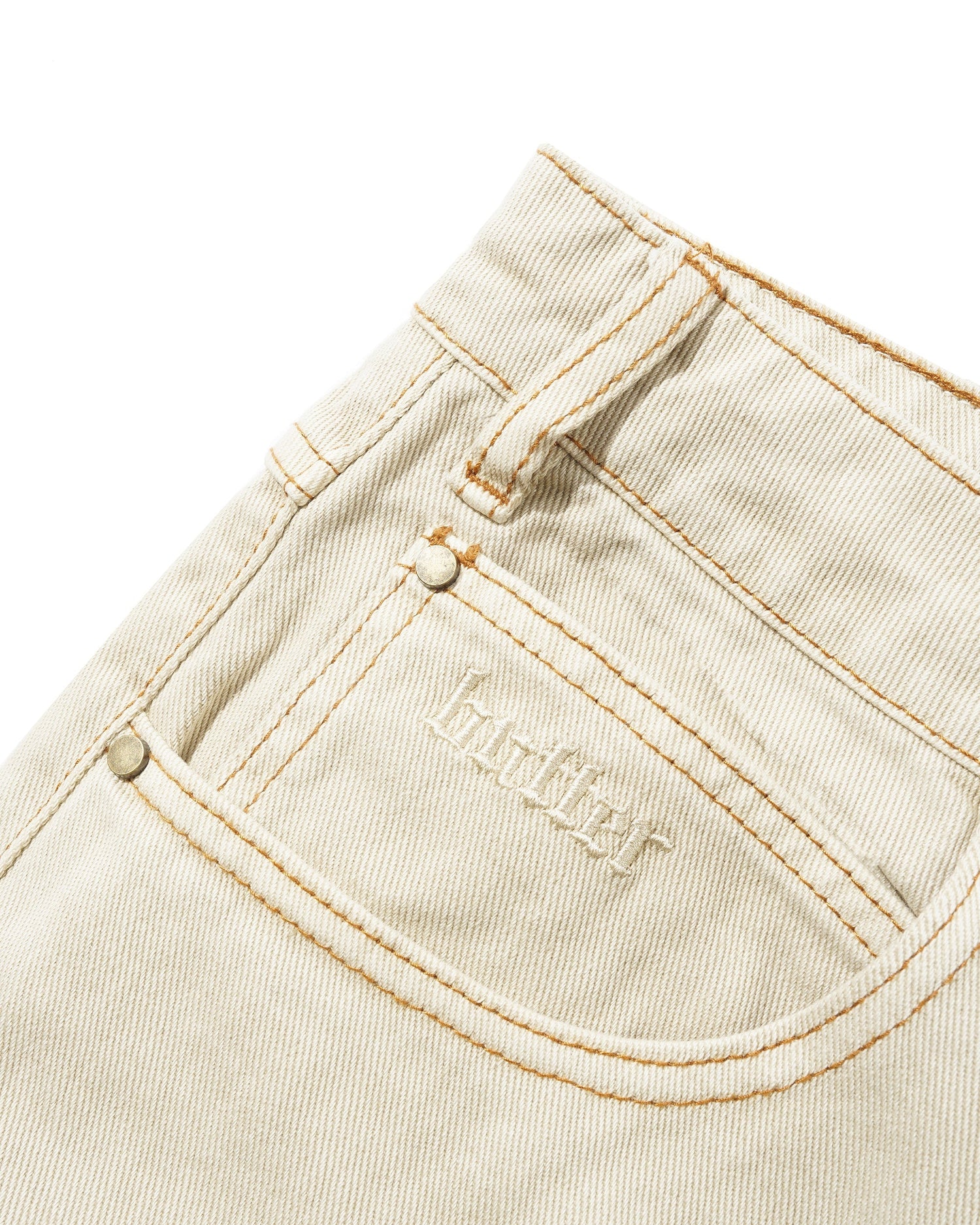 Rivet Denim Jeans, Bone