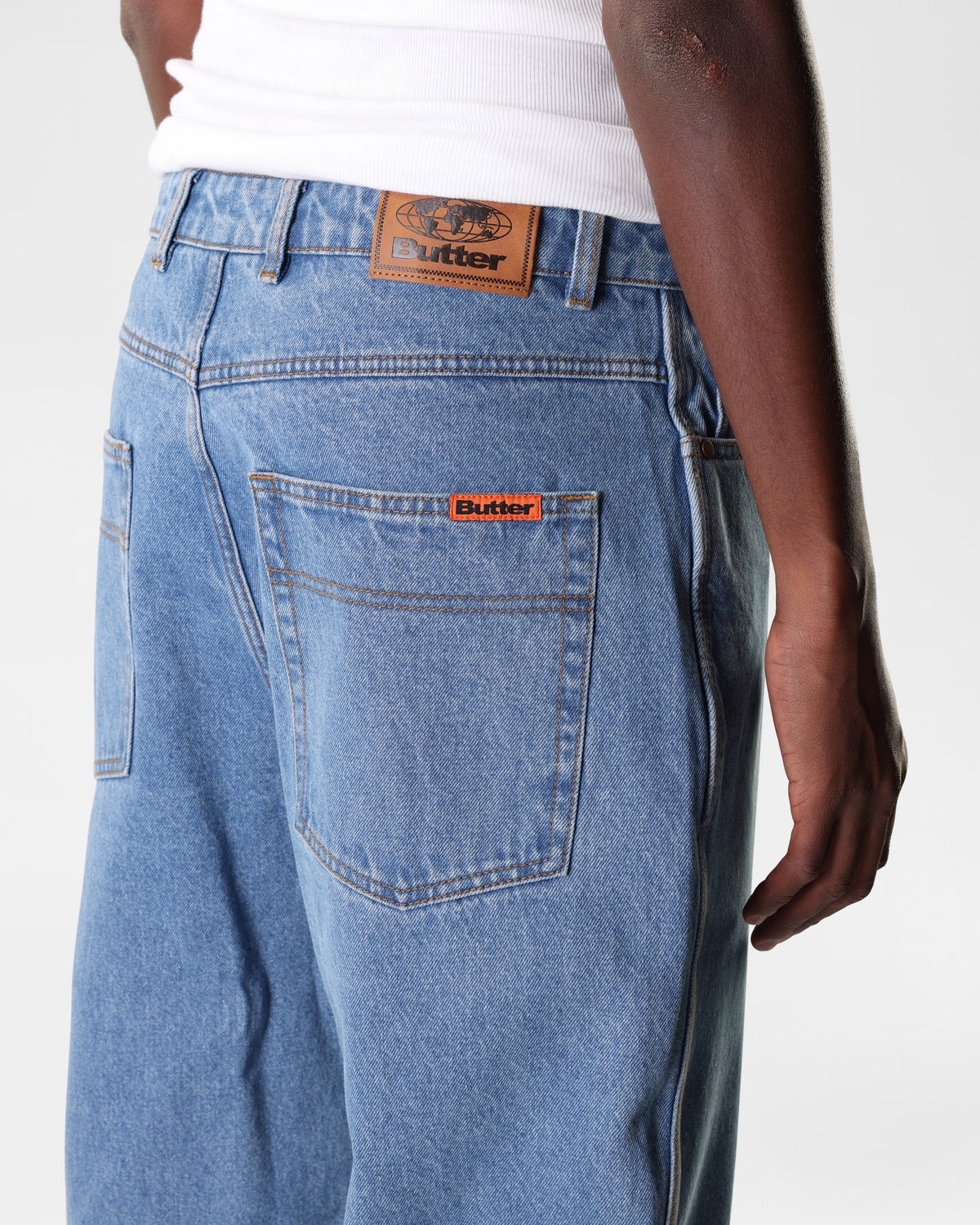 Baggy Denim Jeans, Washed Indigo