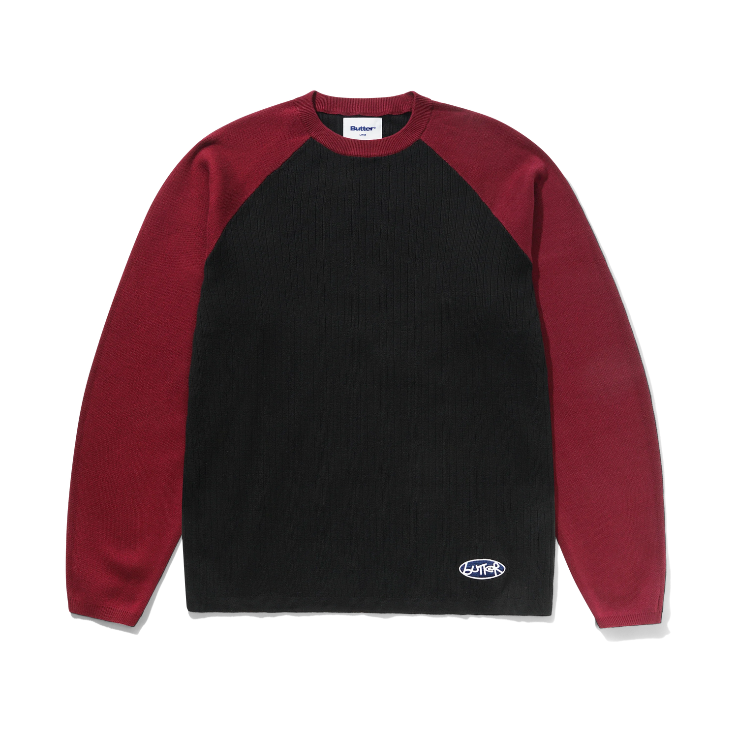 Abseil Knit Sweater, Black / Burgundy