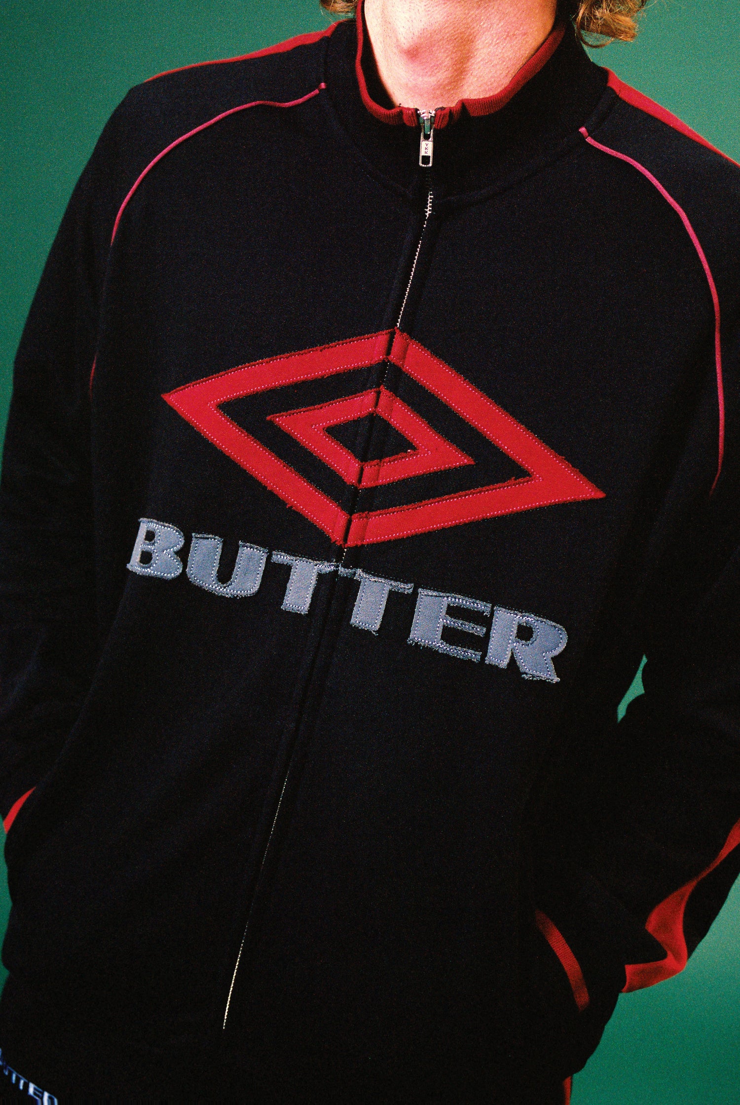 Diamond Fleece Zip-Thru Jacket, Black