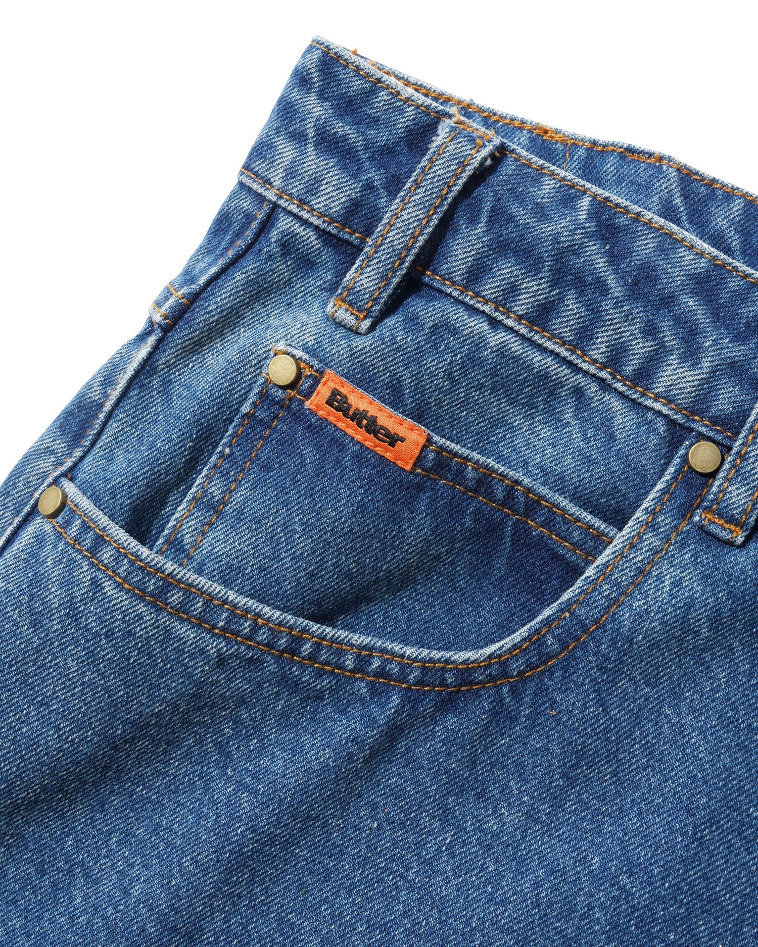 Baggy Denim Jeans, Distressed Indigo