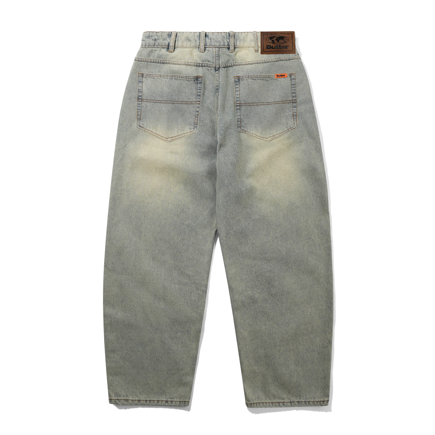 Baggy Denim Jeans, Distressed Light Blue