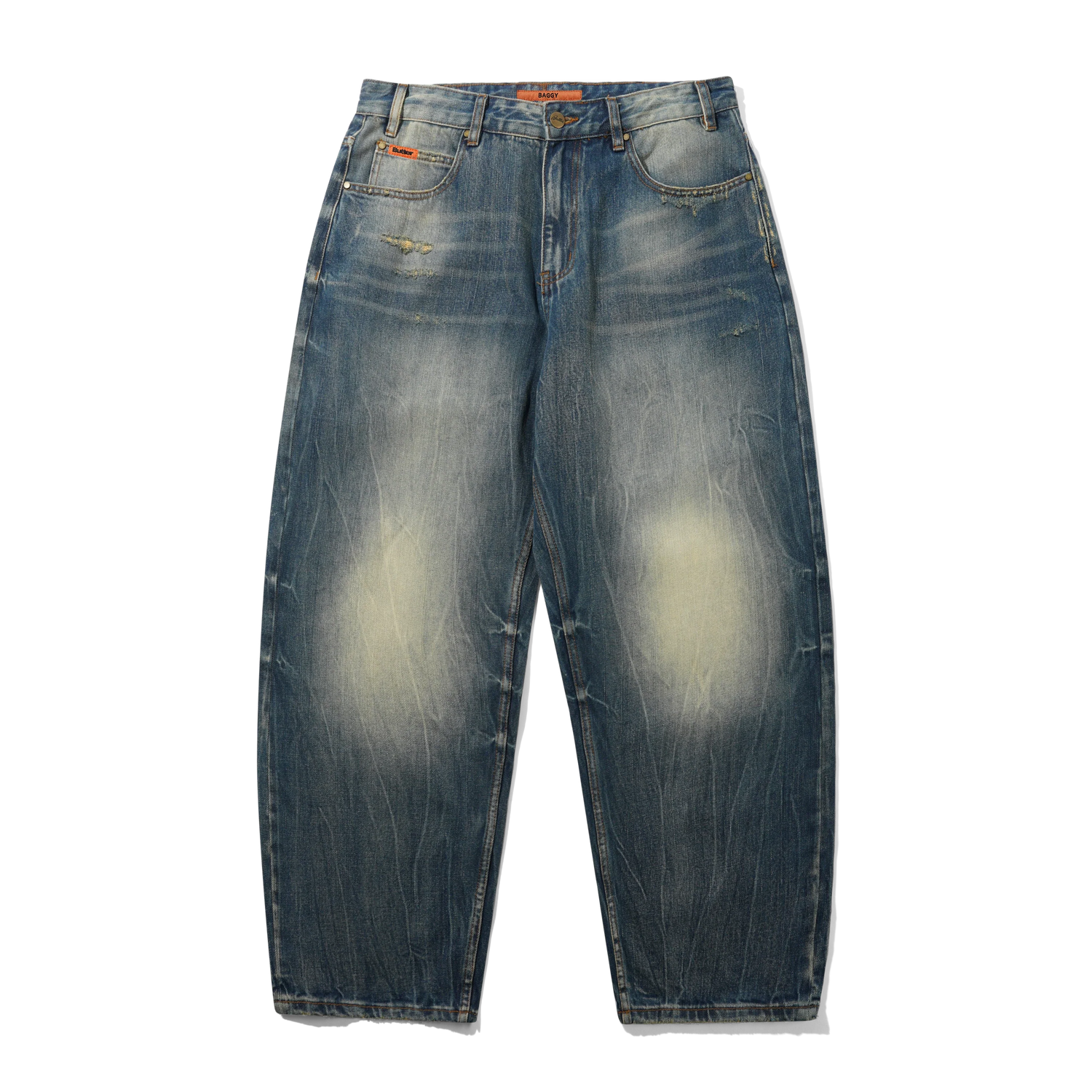 Baggy Denim Jeans, Distressed Selvedge
