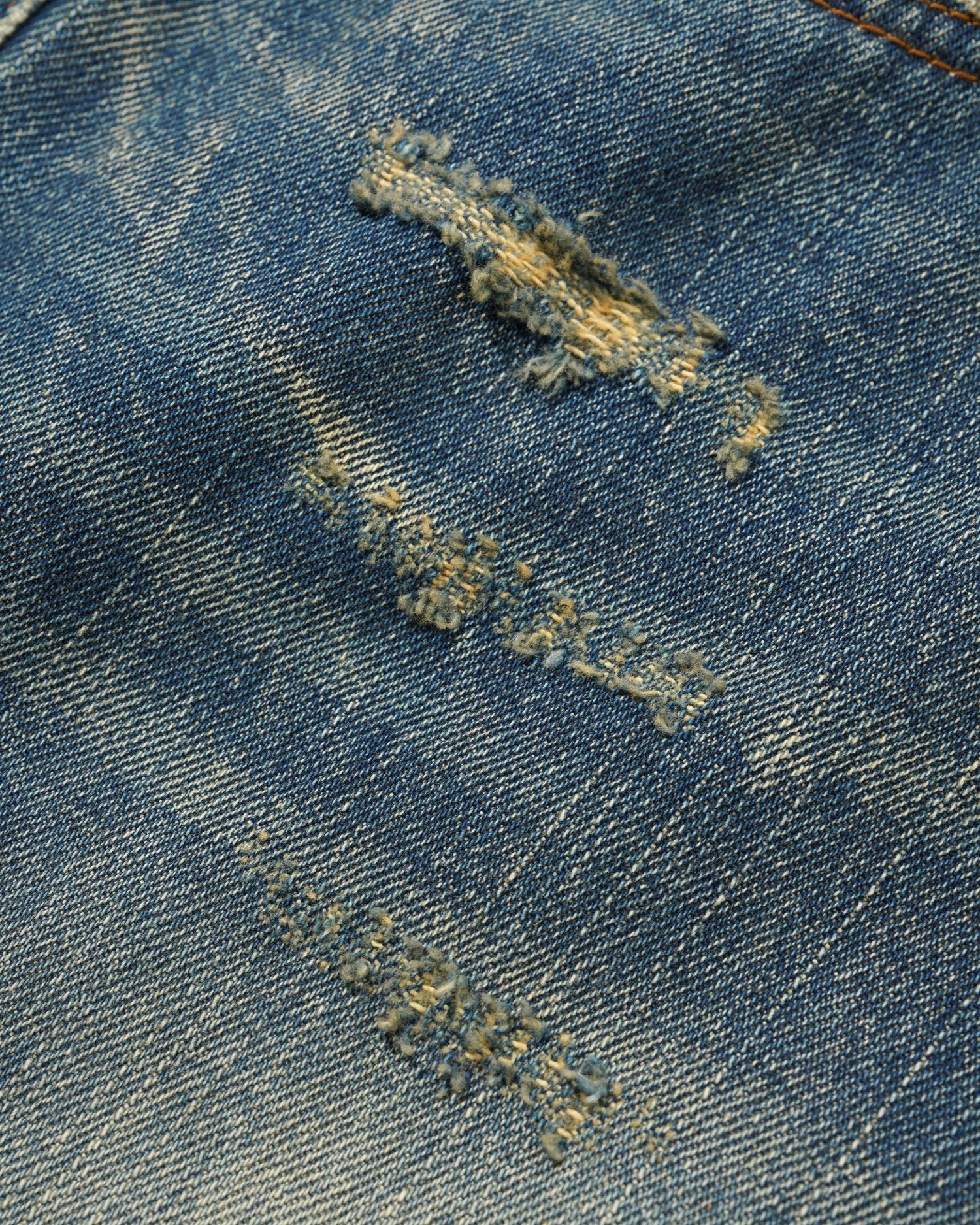 Baggy Denim Jeans, Distressed Selvedge