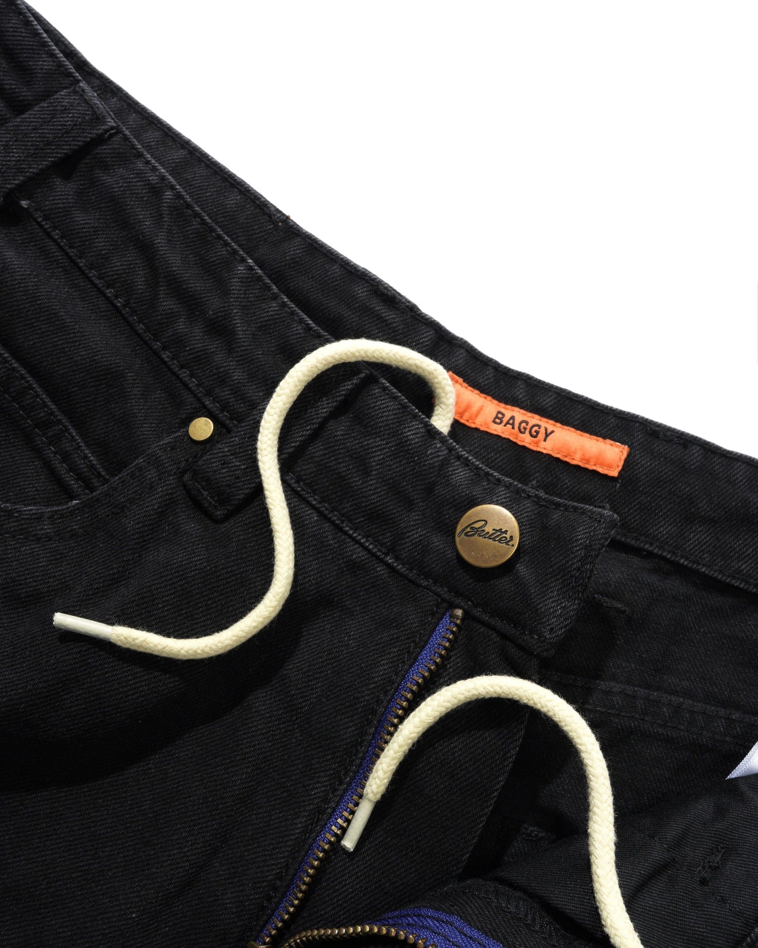 Baggy Denim Jeans, Flat Black