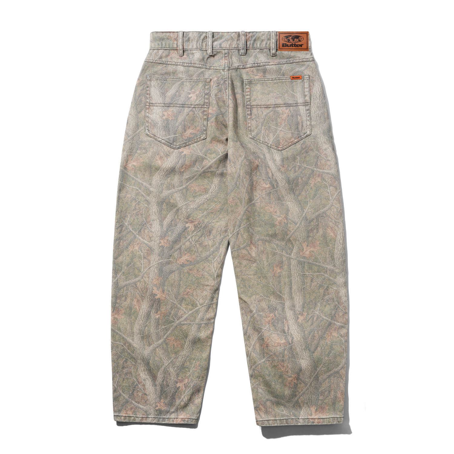 Baggy Denim Jeans, Forest Camo