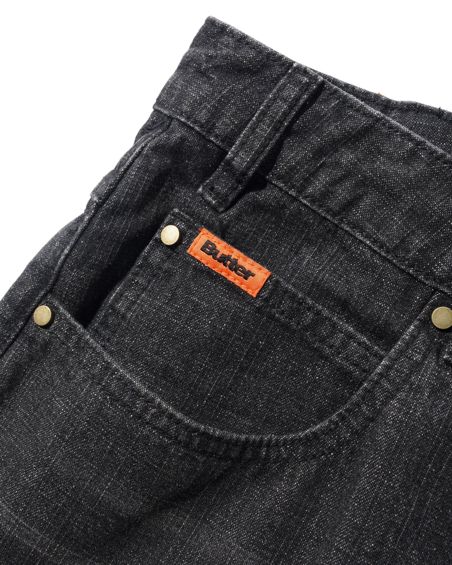 Baggy Denim Jeans, Slub Black