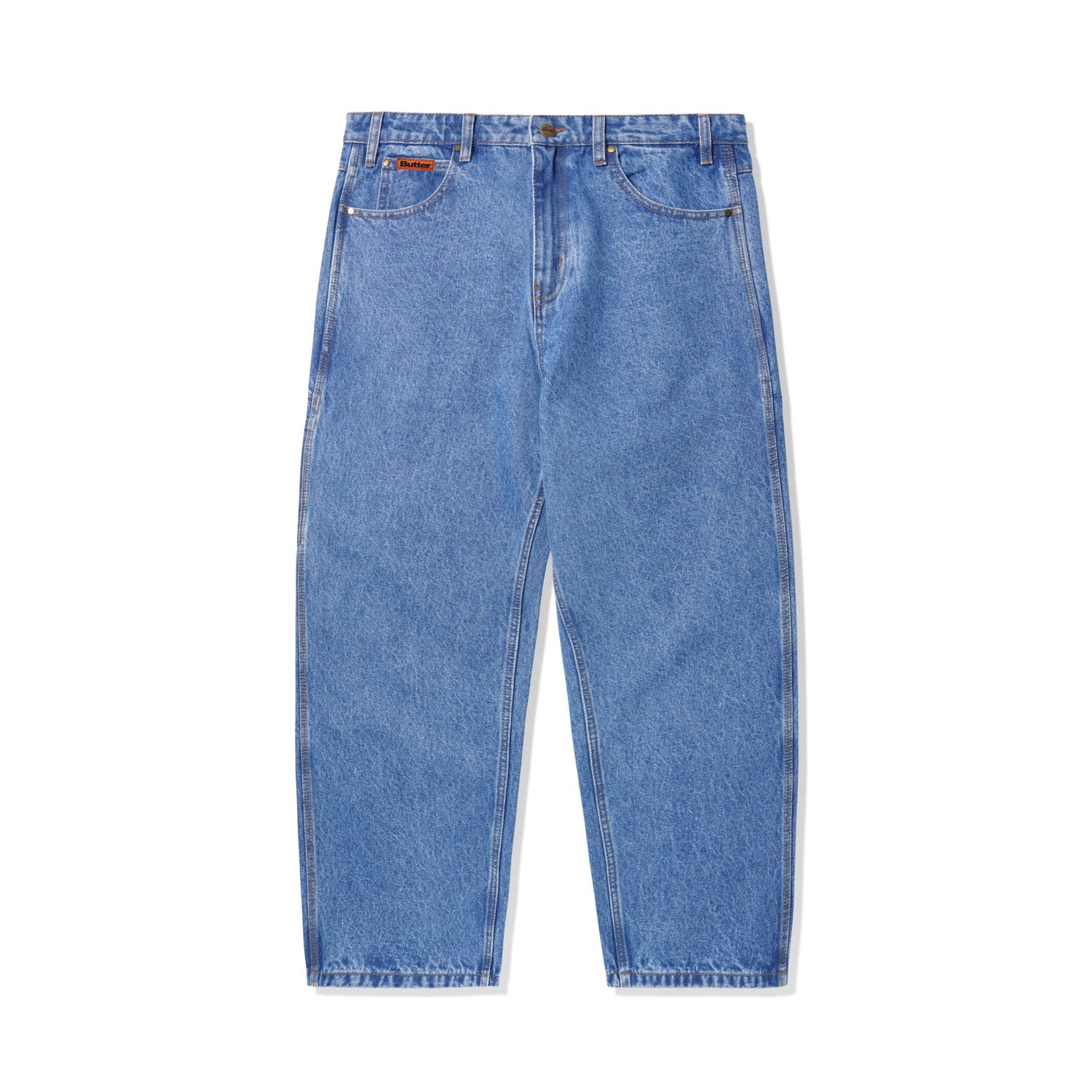 Baggy Denim Jeans, Washed Indigo