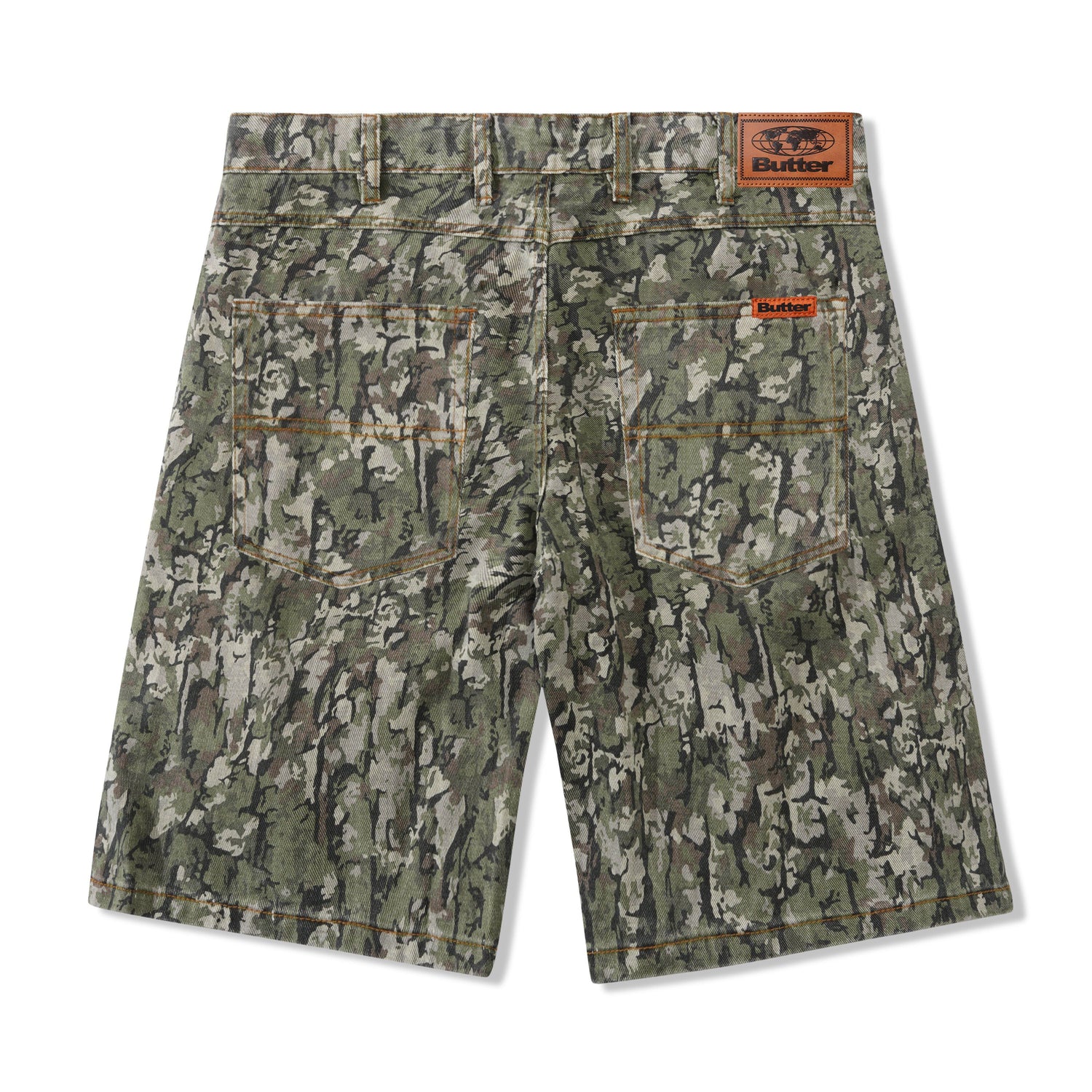 Bark Camo Denim Shorts, Army