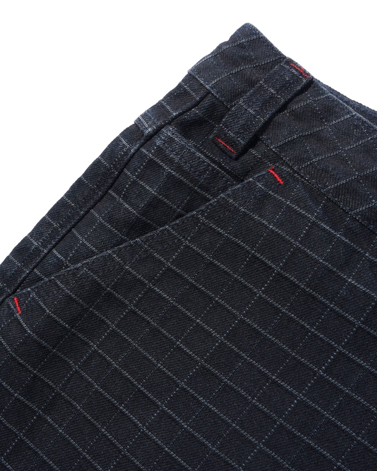 Big Grid Denim Shorts, Overdyed Black