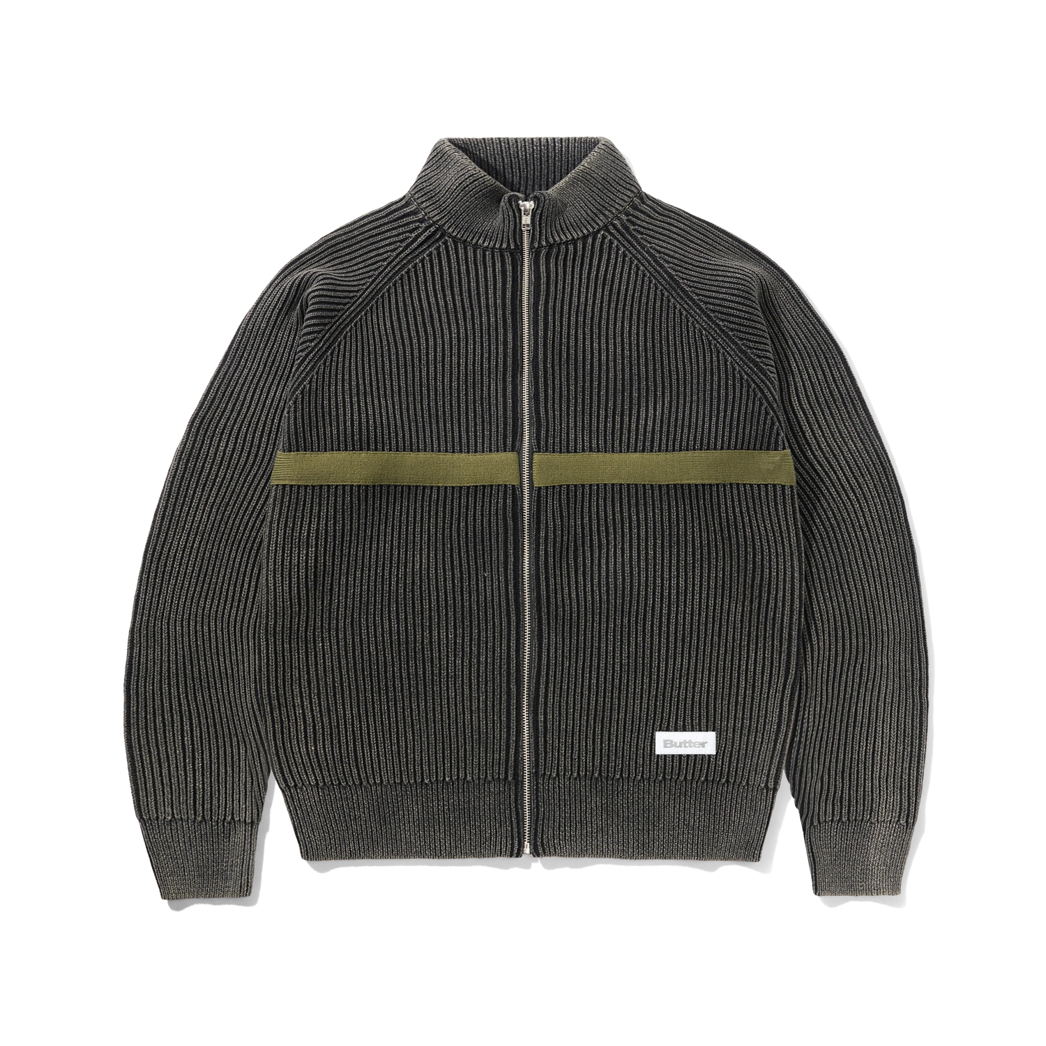 Bleach Zip-Thru Knit, Black
