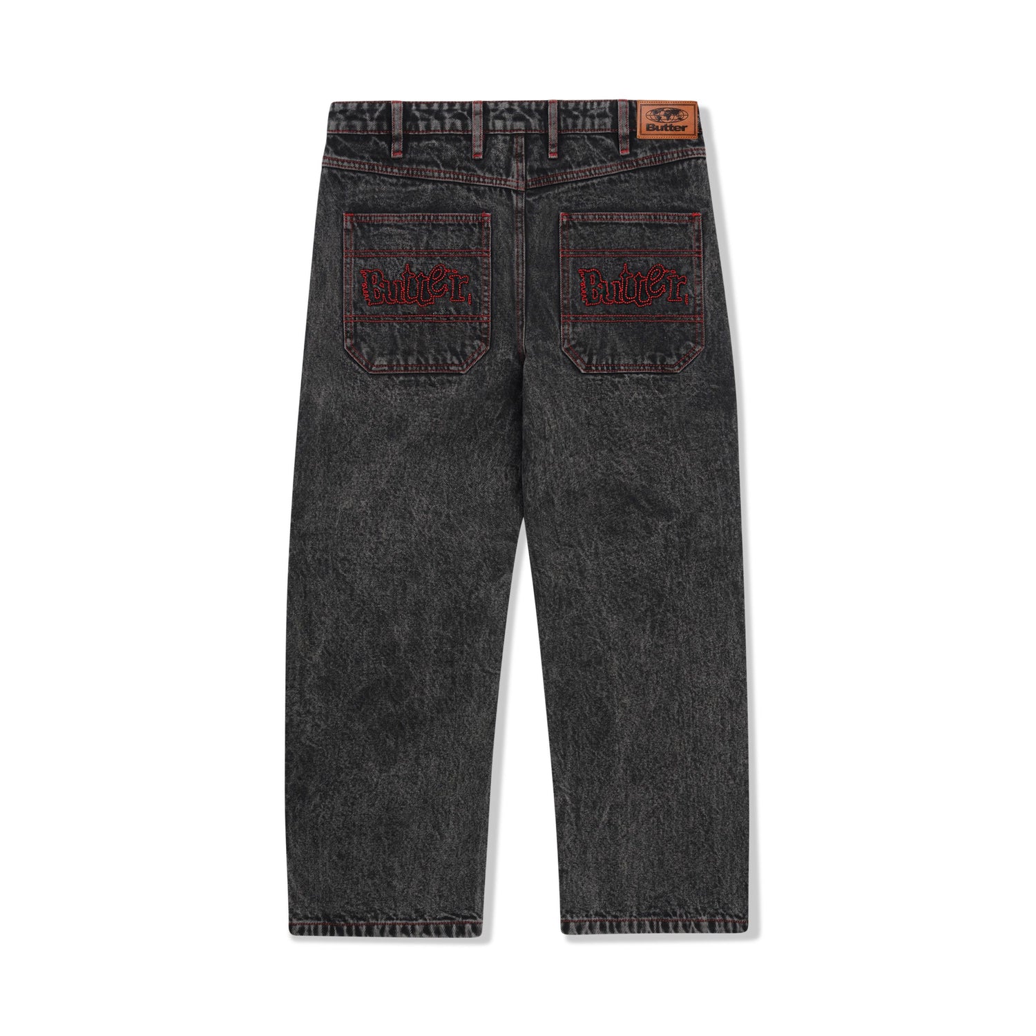 Breakdown Relaxed Denim Jeans, Acid Wash Black