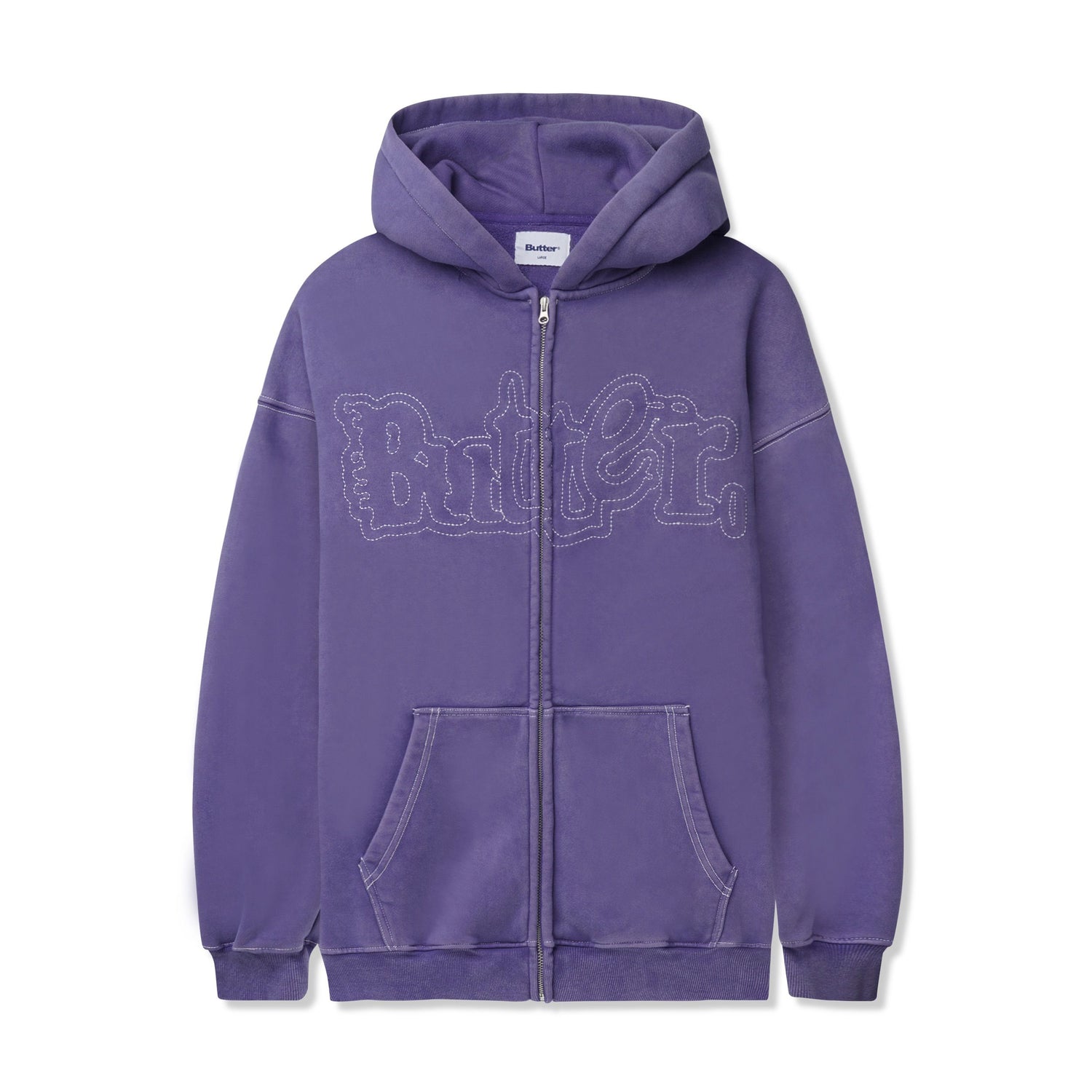 Breakdown Zip-Thru Hood, Washed Purple