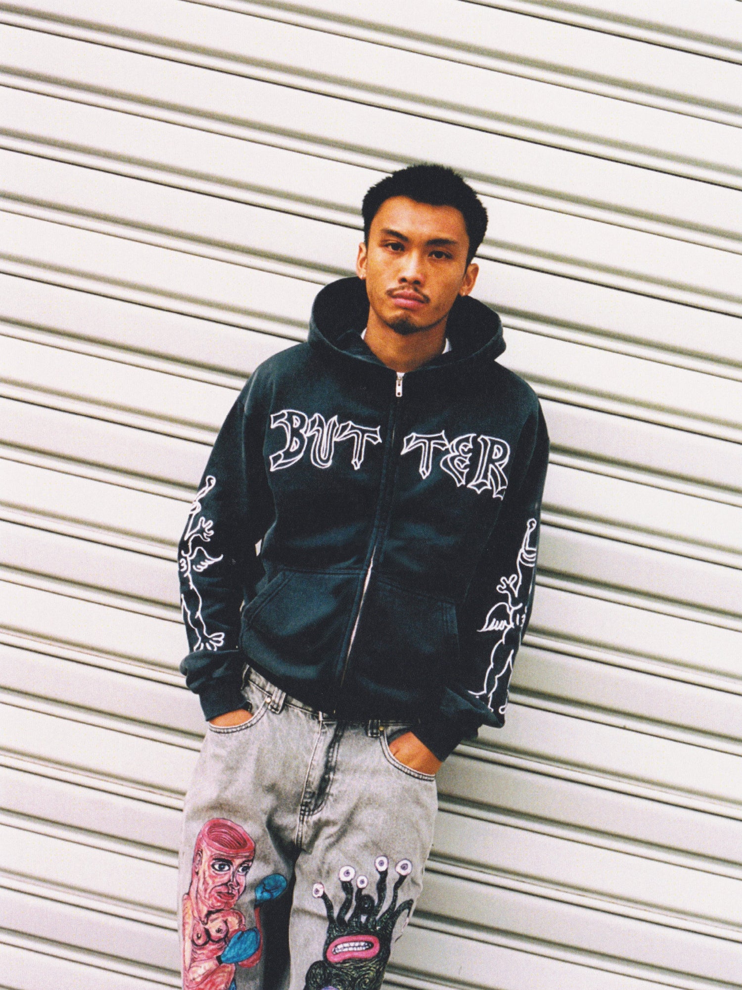 Thirteen Zip-Thru Hood, Washed Navy