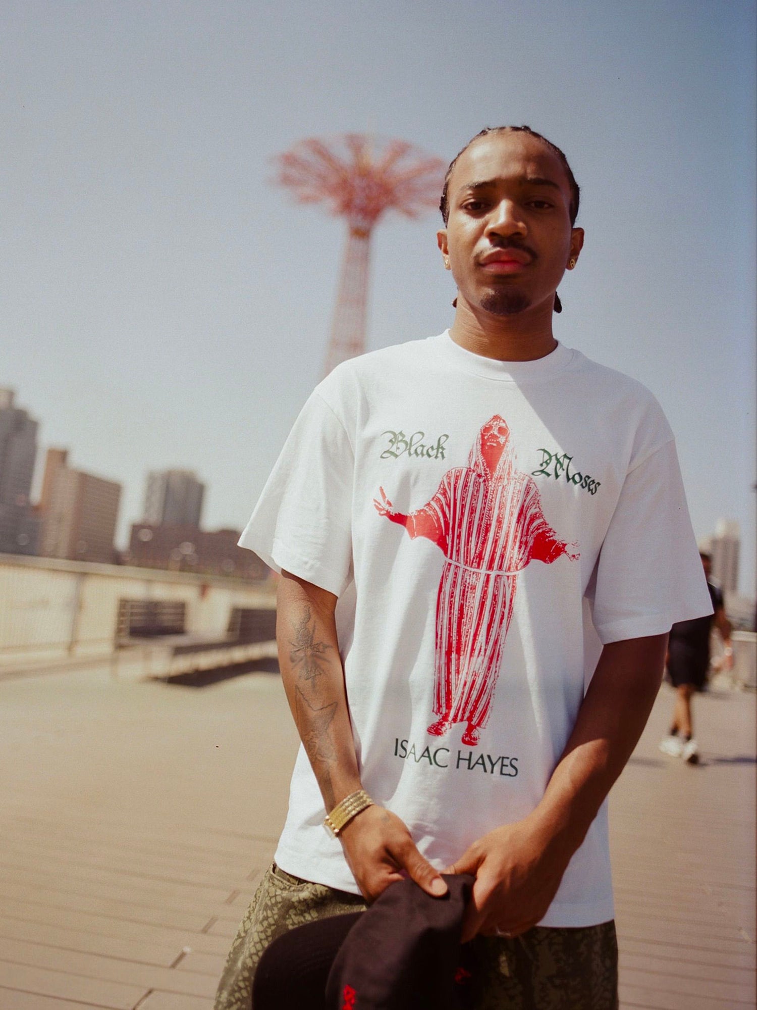 Black Moses Tee, Washed Black