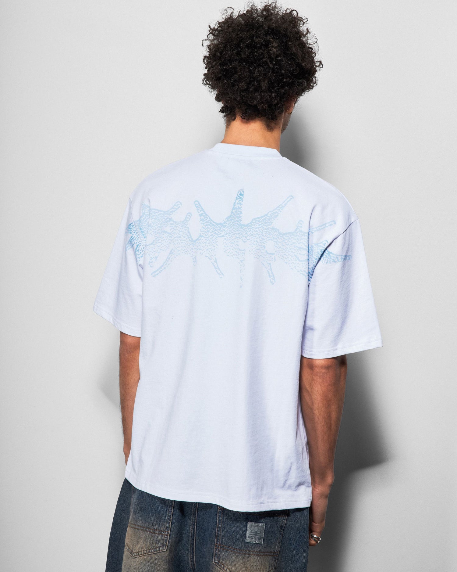 Nail Shoulder Print Tee, Black