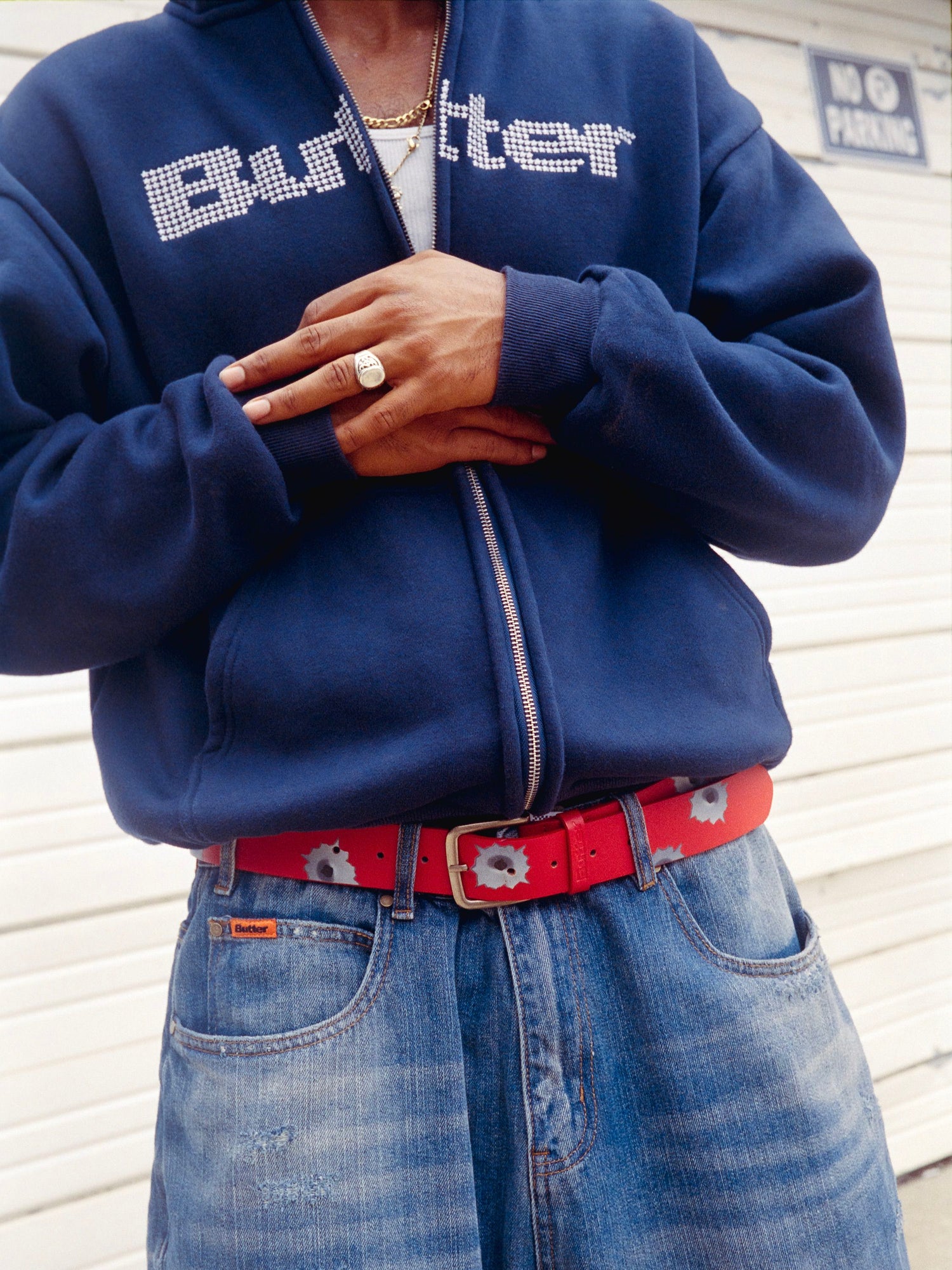 Stars Zip-Thru Hood, Navy