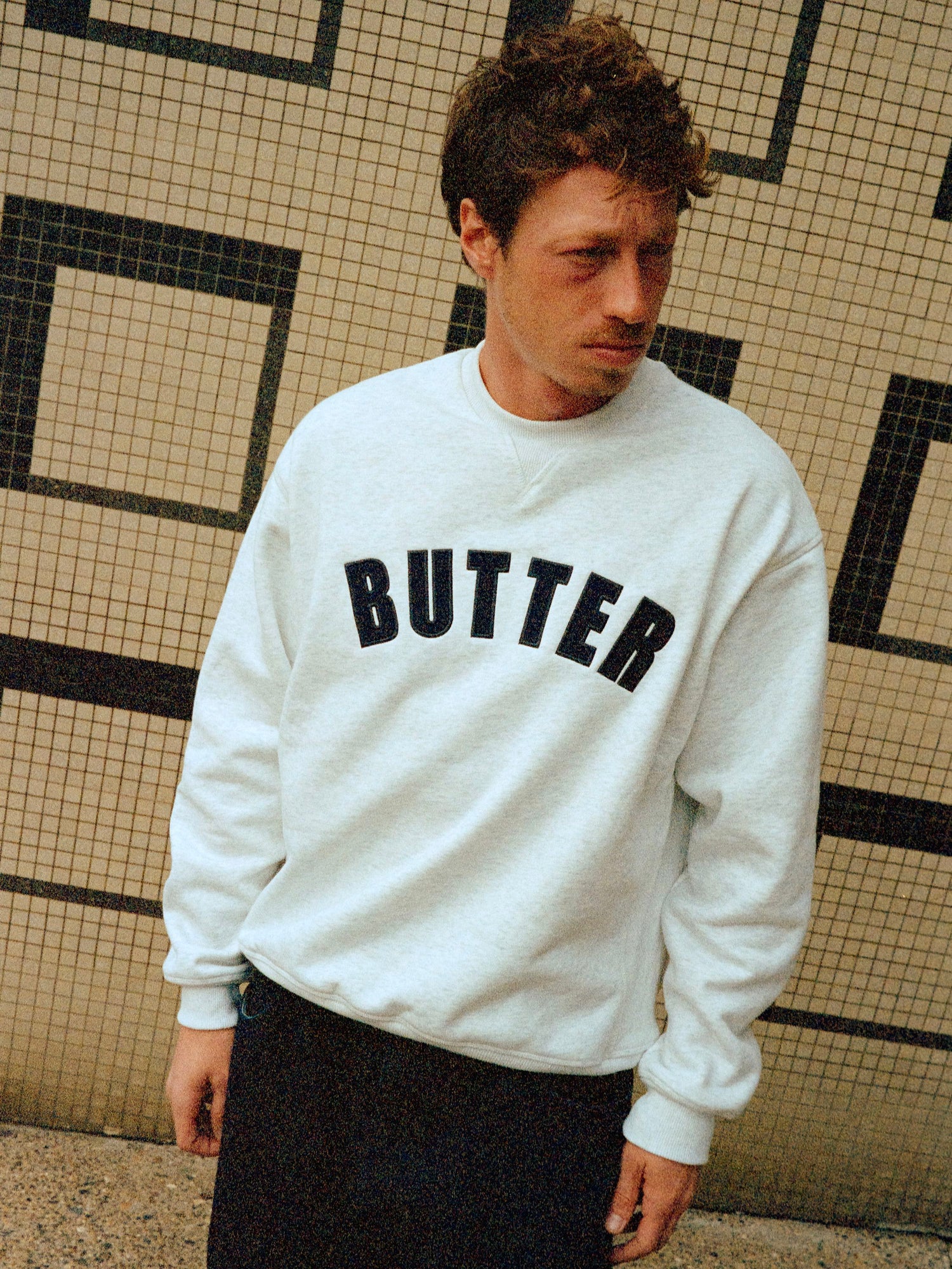 Arc Applique Crewneck, Black
