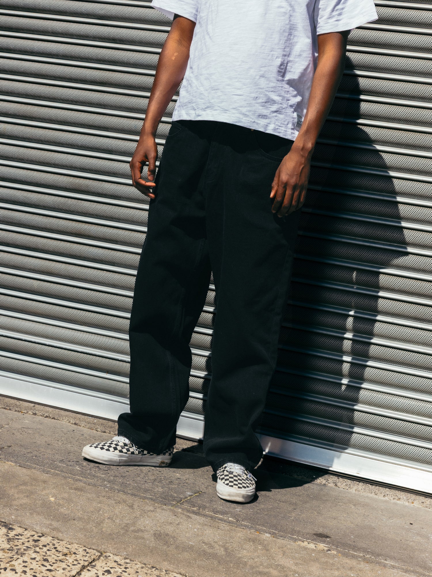 Baggy Denim Jeans, Flat Black