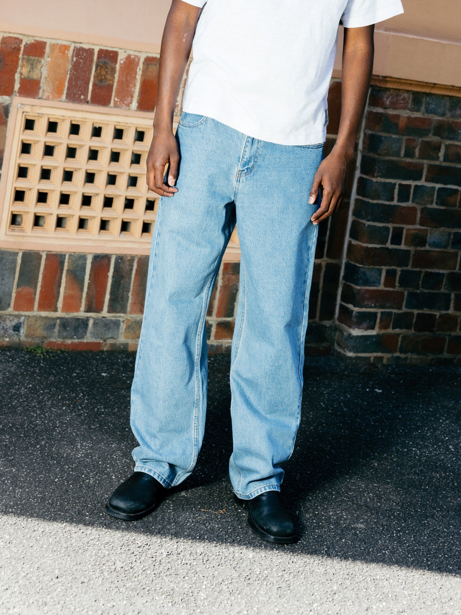 Relaxed Denim Jeans, Grey Wash