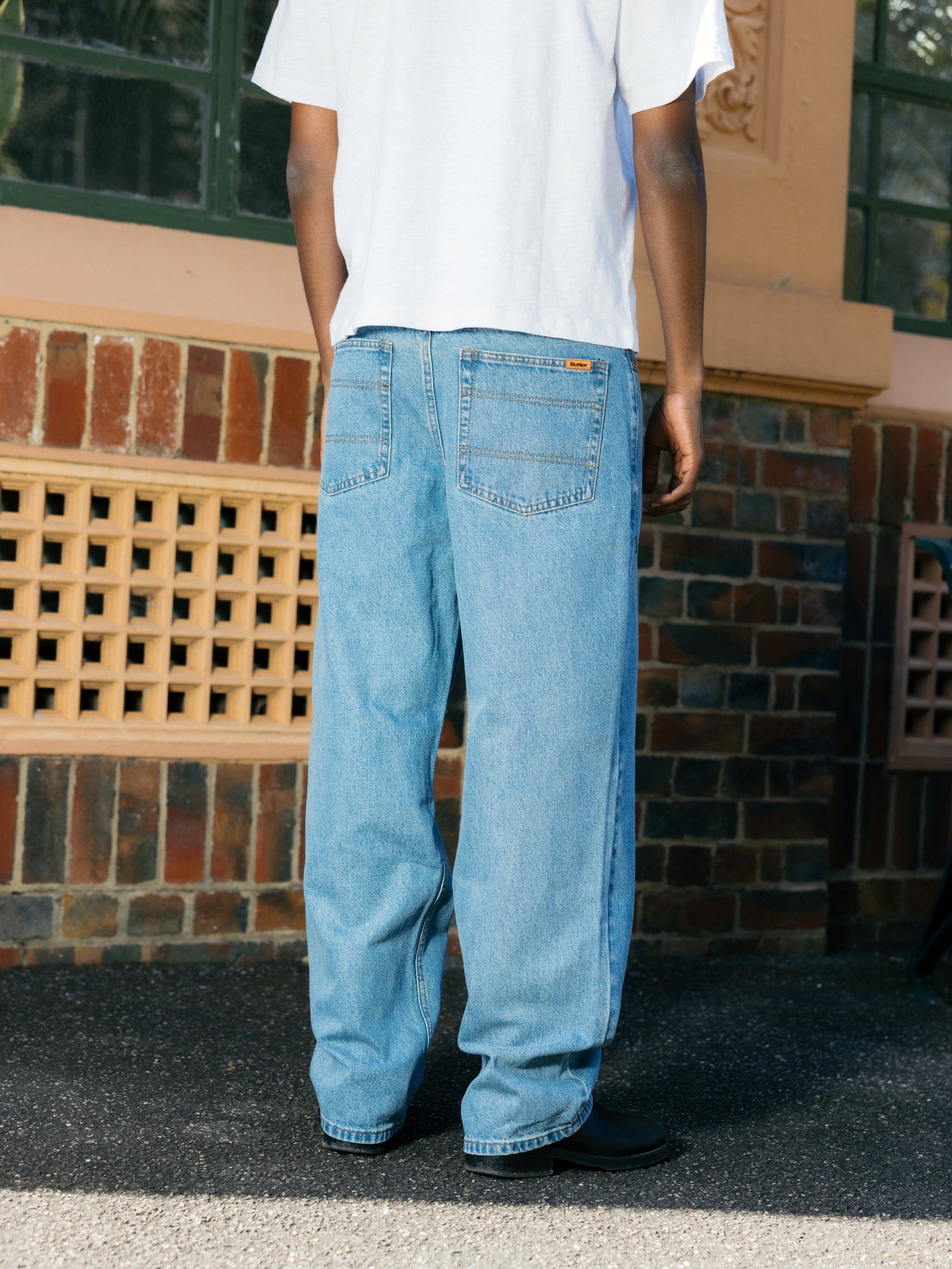 Relaxed Denim Jeans, Grey Wash