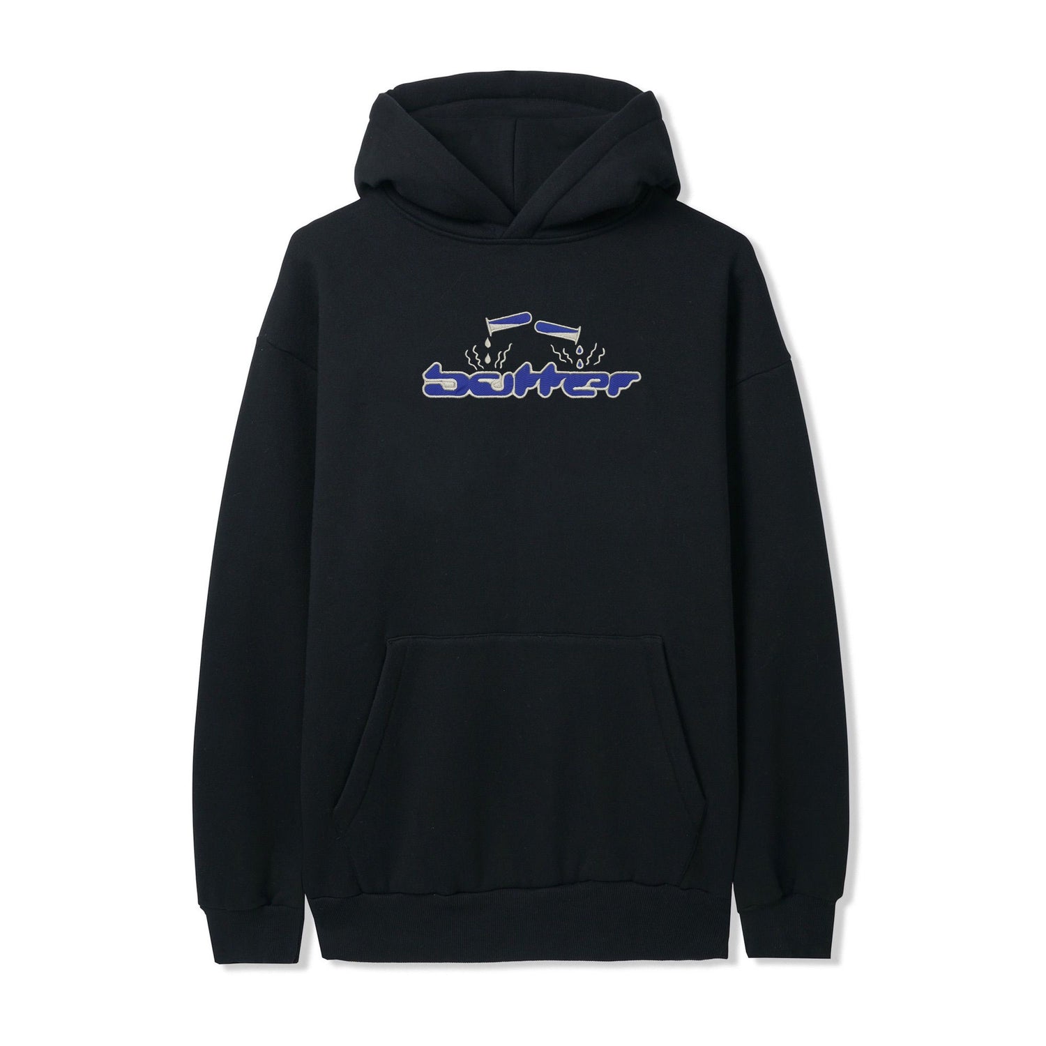 Corrosive Applique Pullover Hood, Black