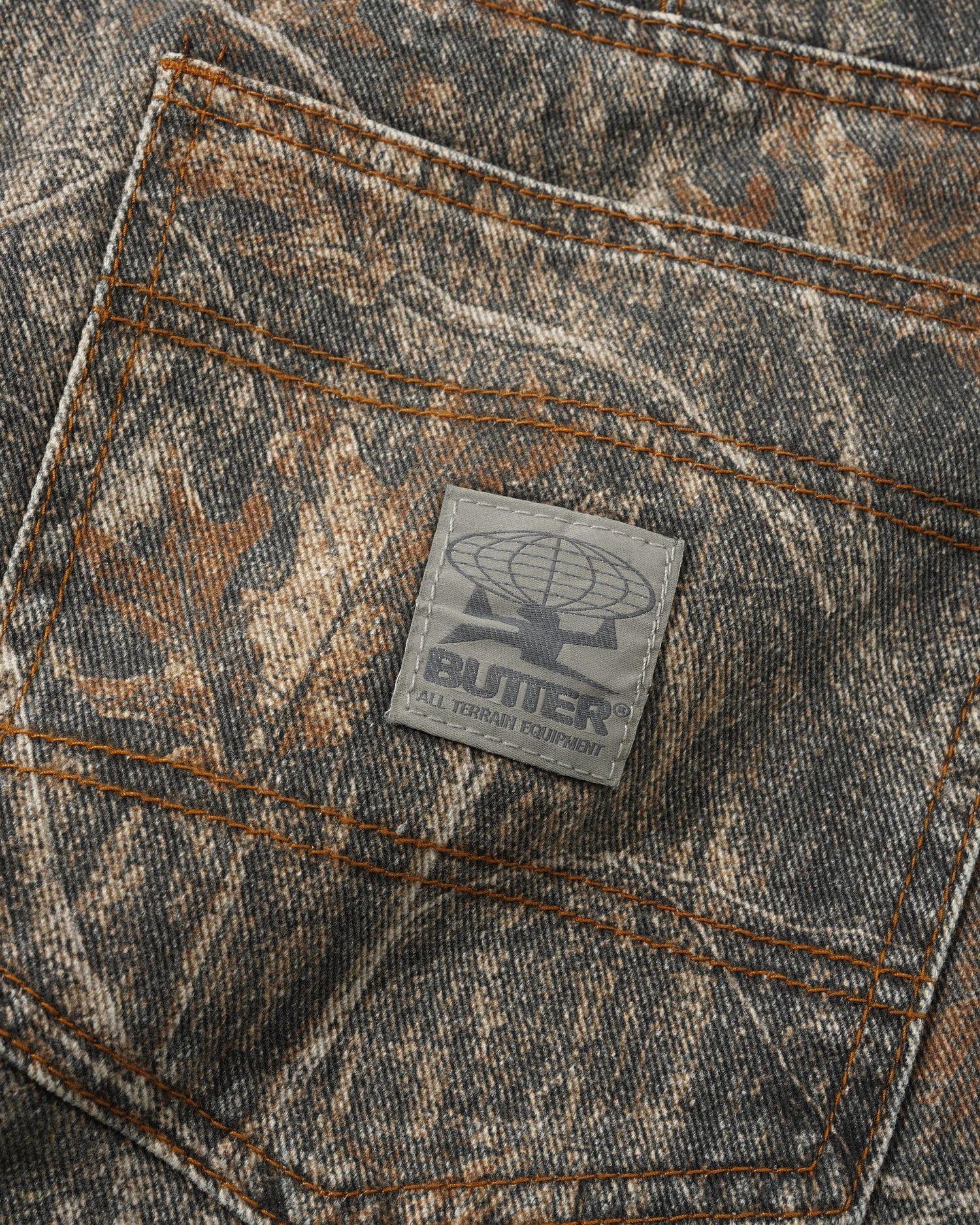 Wide Cut Denim Jeans, Forest Camo