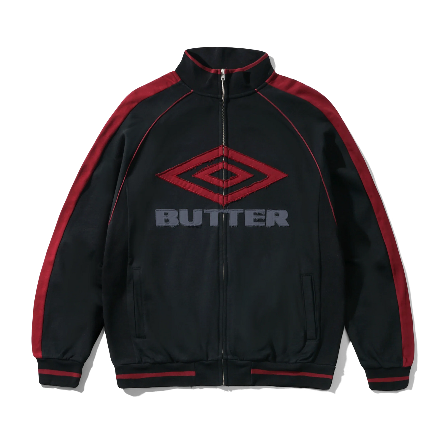 Diamond Fleece Zip-Thru Jacket, Black