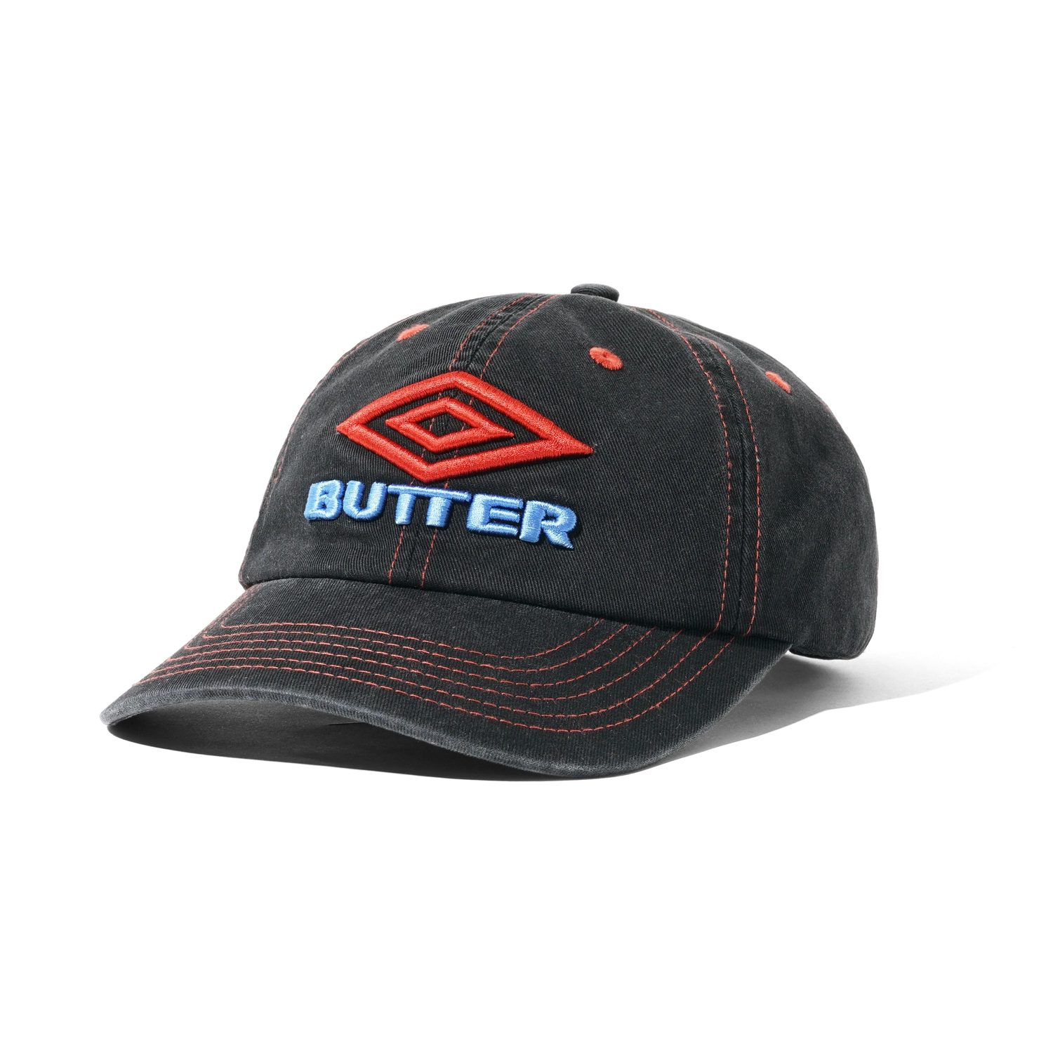 Diamond Logo 6 Panel Cap, Washed Black