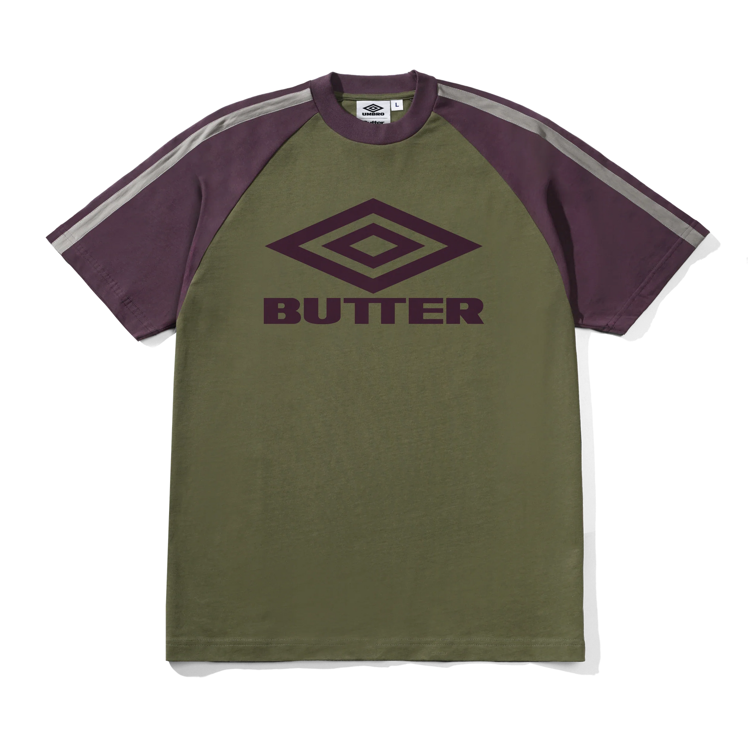 Diamond Logo Raglan Tee, Army / Eggplant