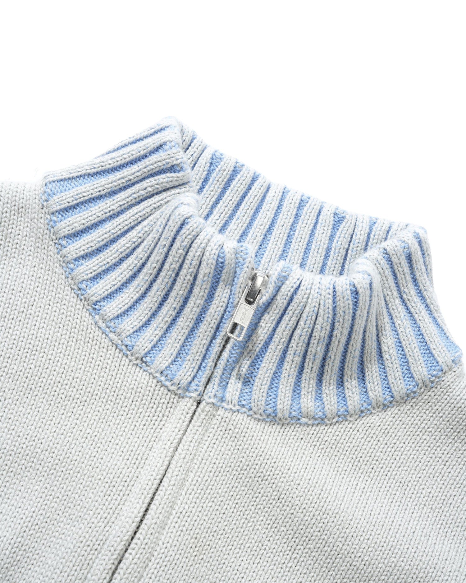 Diamond Zip-Thru Knit, Grey