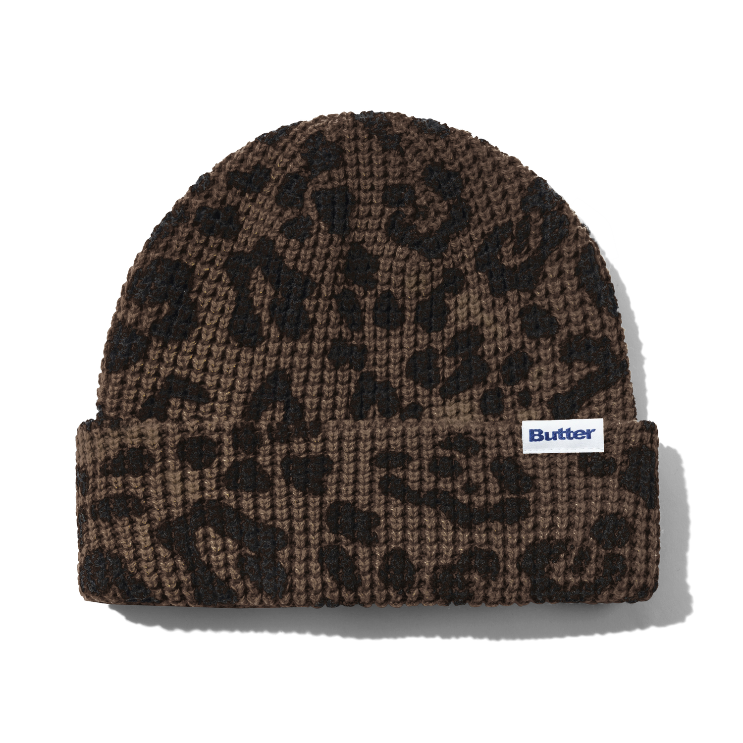Distress Waffle Beanie, Leopard