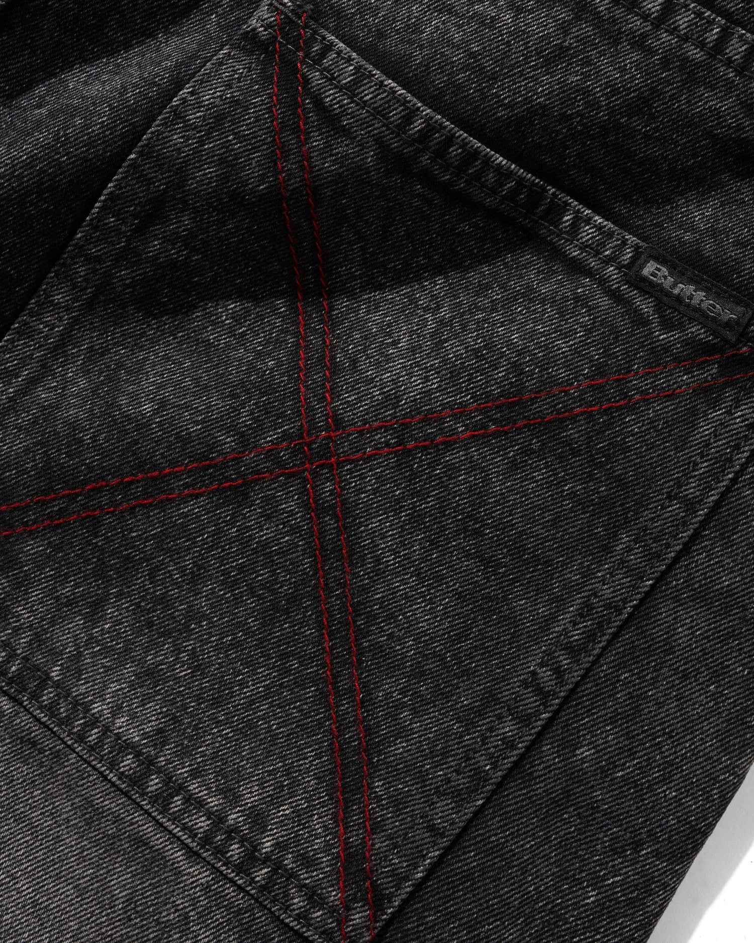 Distressed Big Denim Shorts, Gun Metal