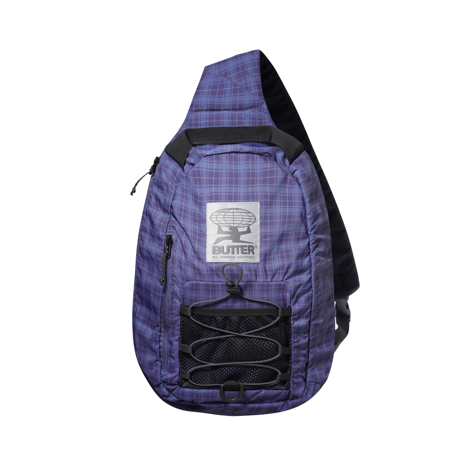 Express Shoulder Bag, Navy Plaid