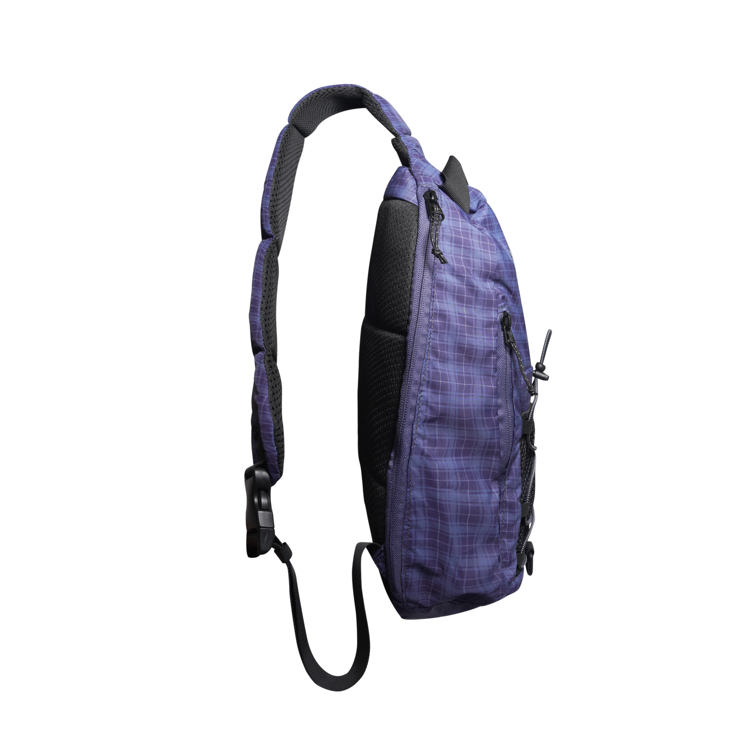 Express Shoulder Bag, Navy Plaid