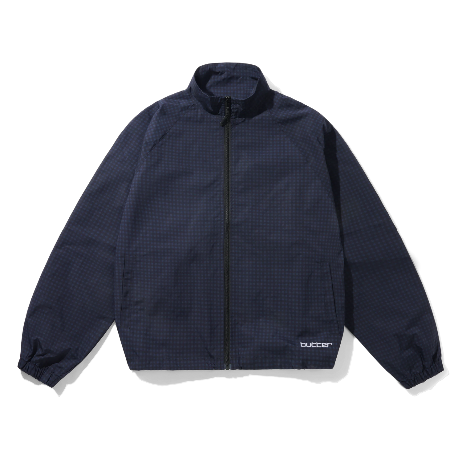 Gingham Nylon Jacket, Navy