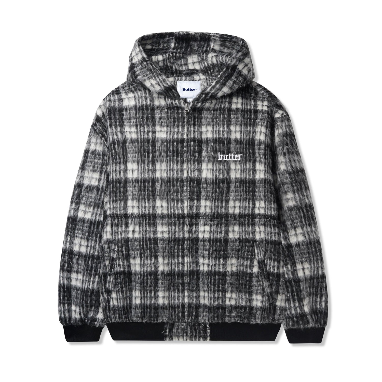 Heavy Plaid Work Jacket, Black / White