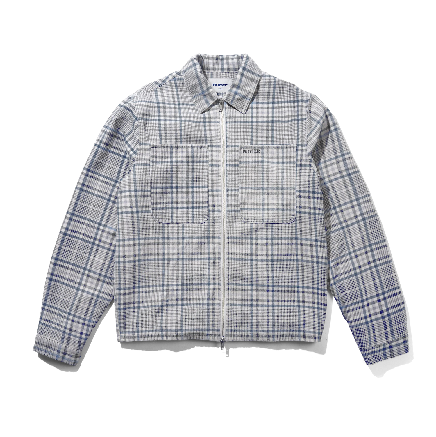 Herringbone Zip Jacket, Washed Plaid