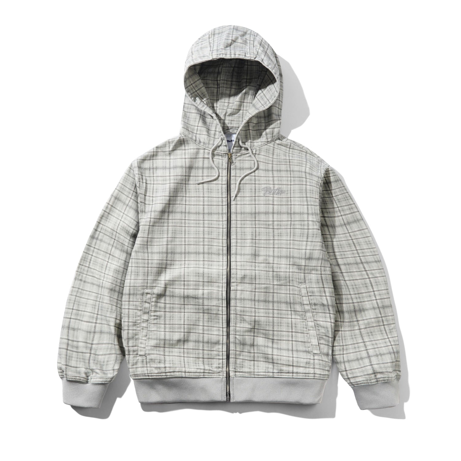 Hooded Work Jacket, Grey Plaid