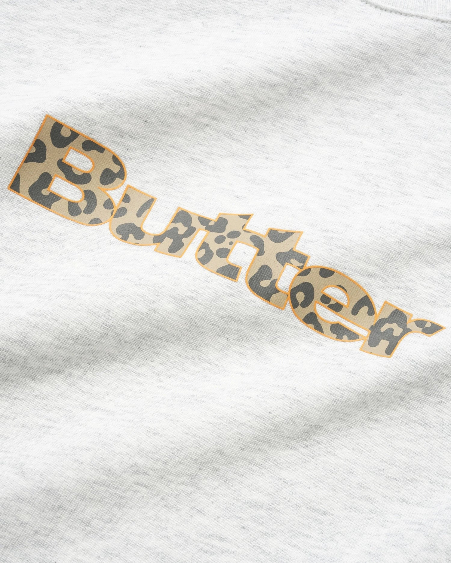 Leopard Print Logo Tee, Ash