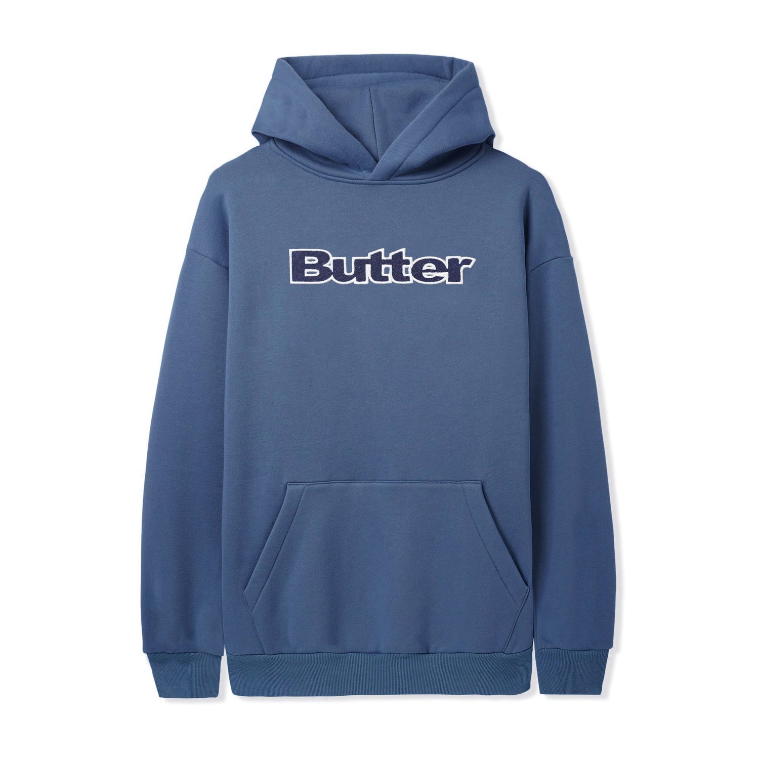 Logo Denim Applique Pullover Hood, Denim