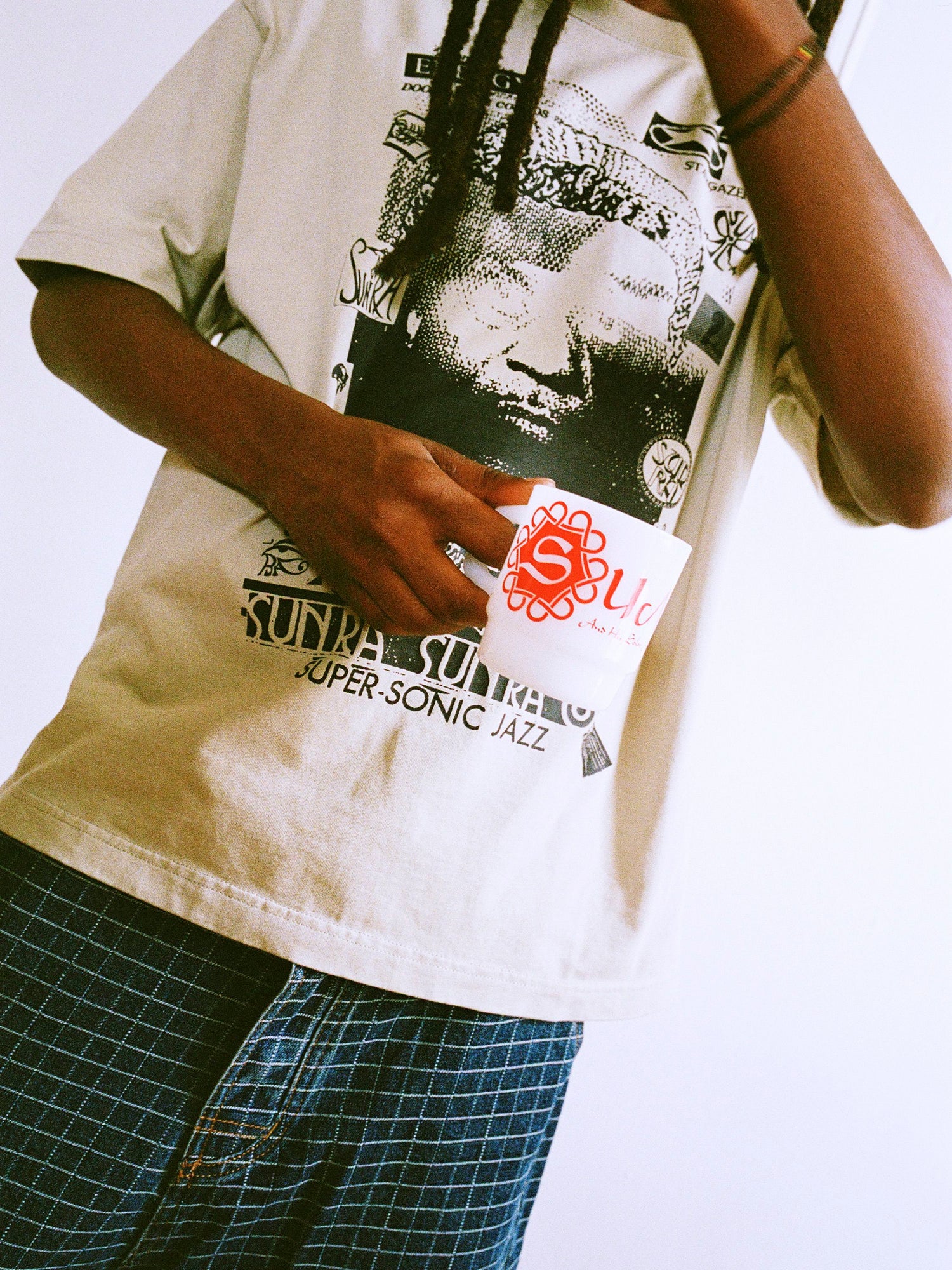 Sun Ra Glass Mug, White