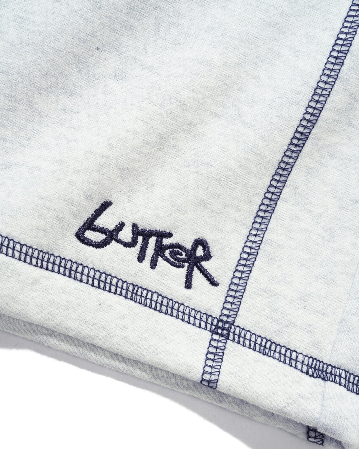 Overlock Stitch Fleece Shorts, Ash