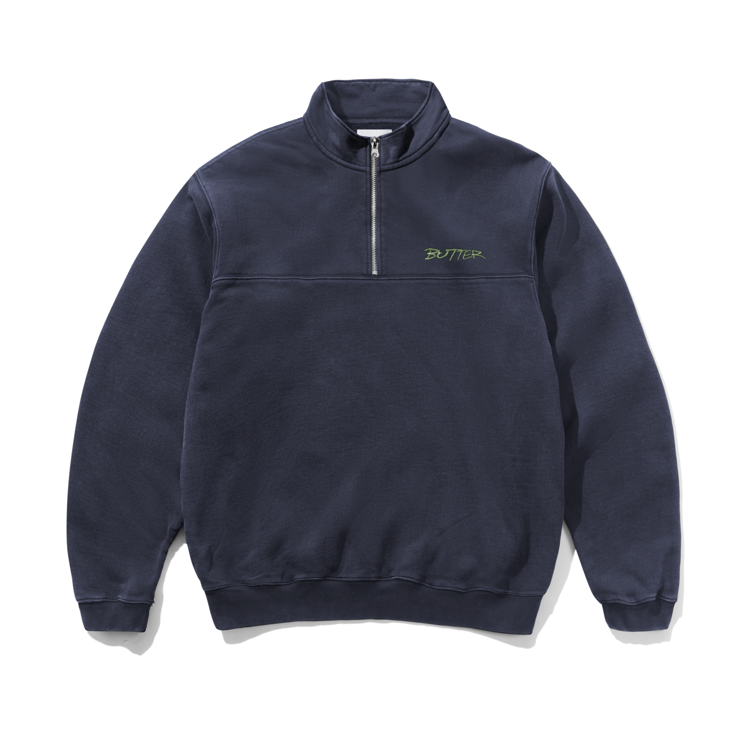 Panel 1/4 Zip Sweater, Washed Navy