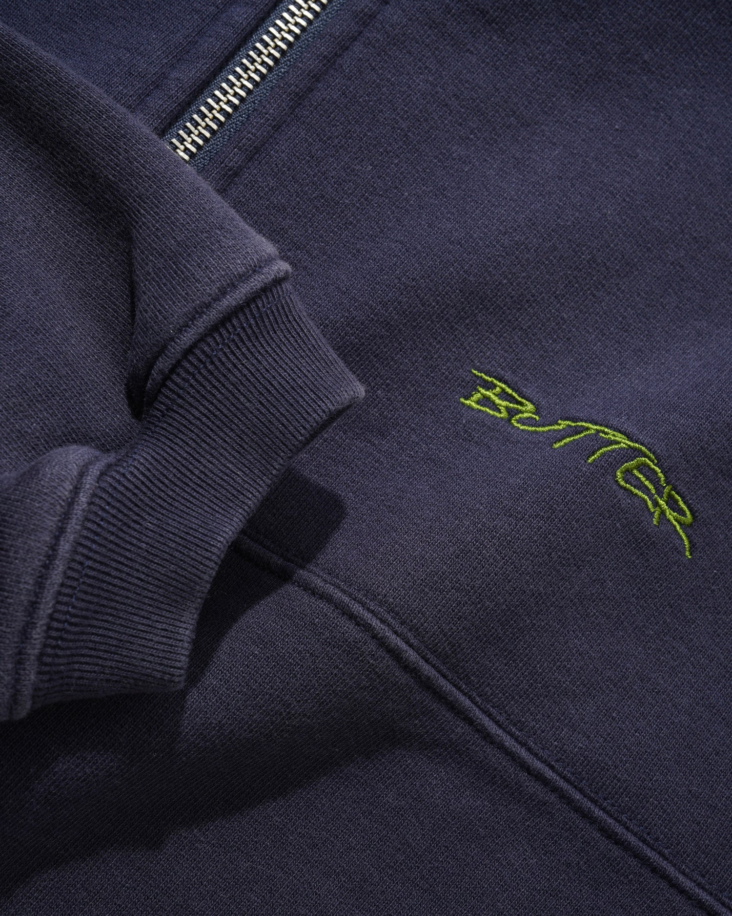 Panel 1/4 Zip Sweater, Washed Navy
