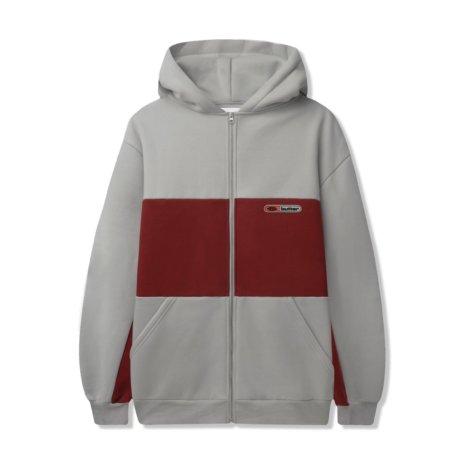 Panel Zip-Thru Hood, Grey