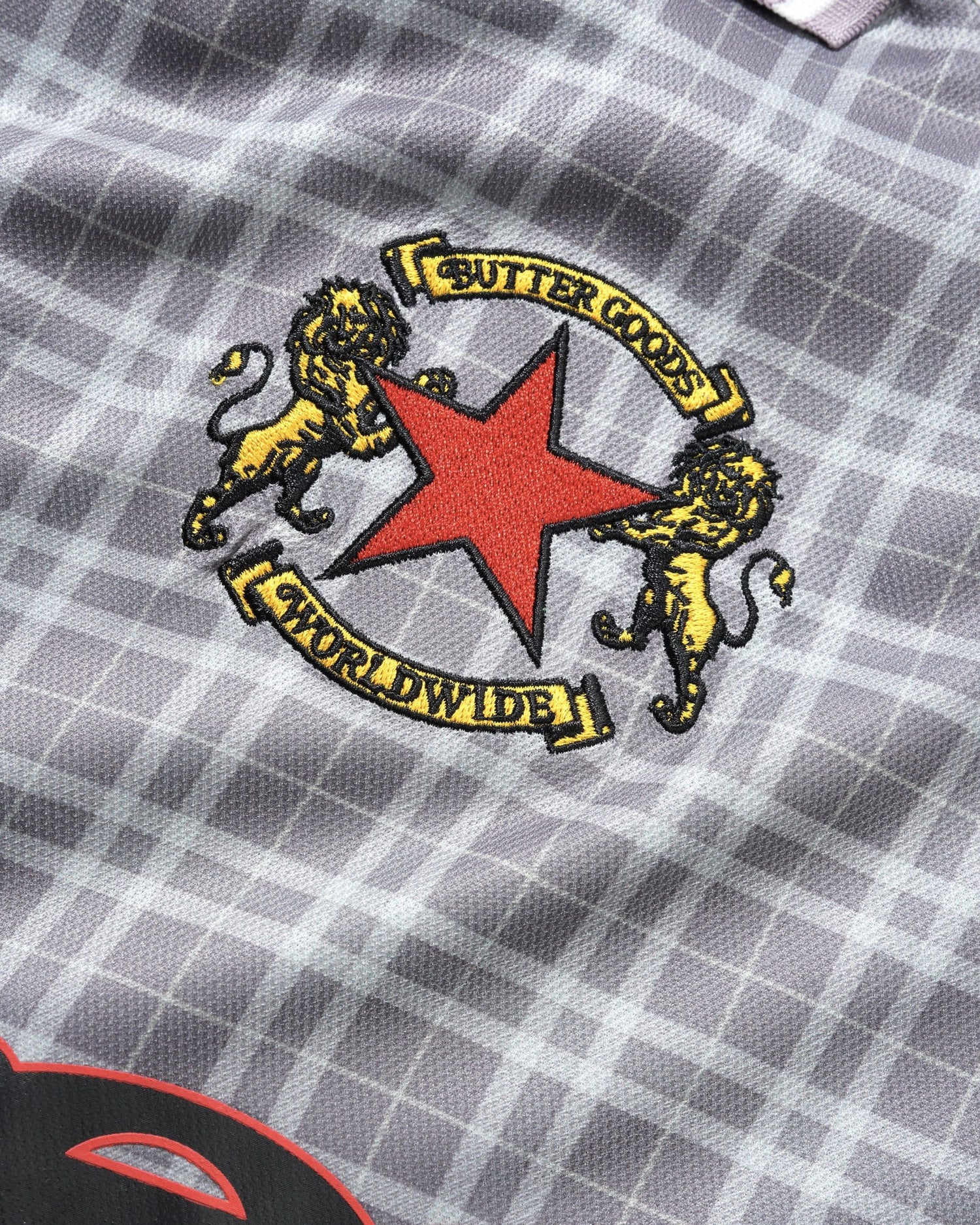 Plaid Jersey, Berry / Stone