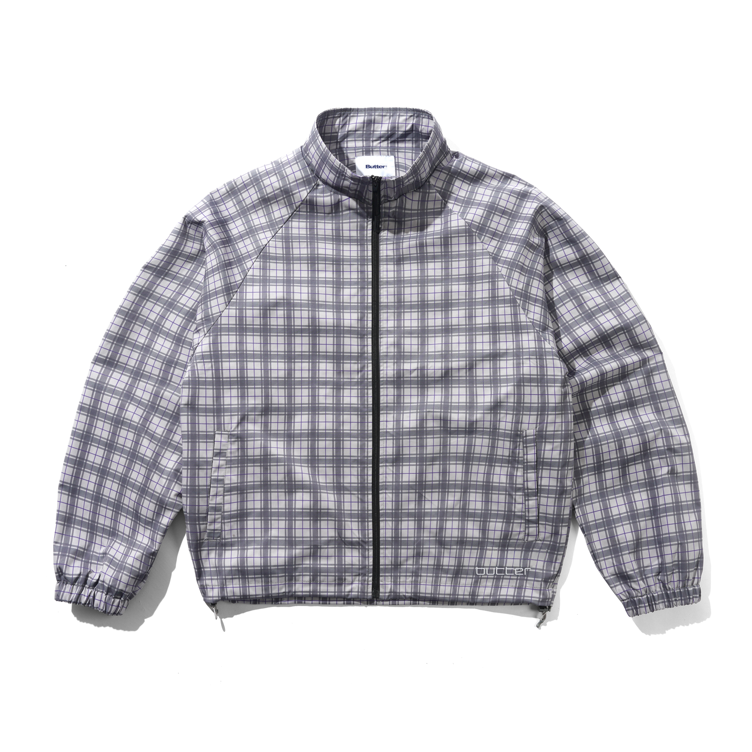 Plaid Nylon Jacket, Grey
