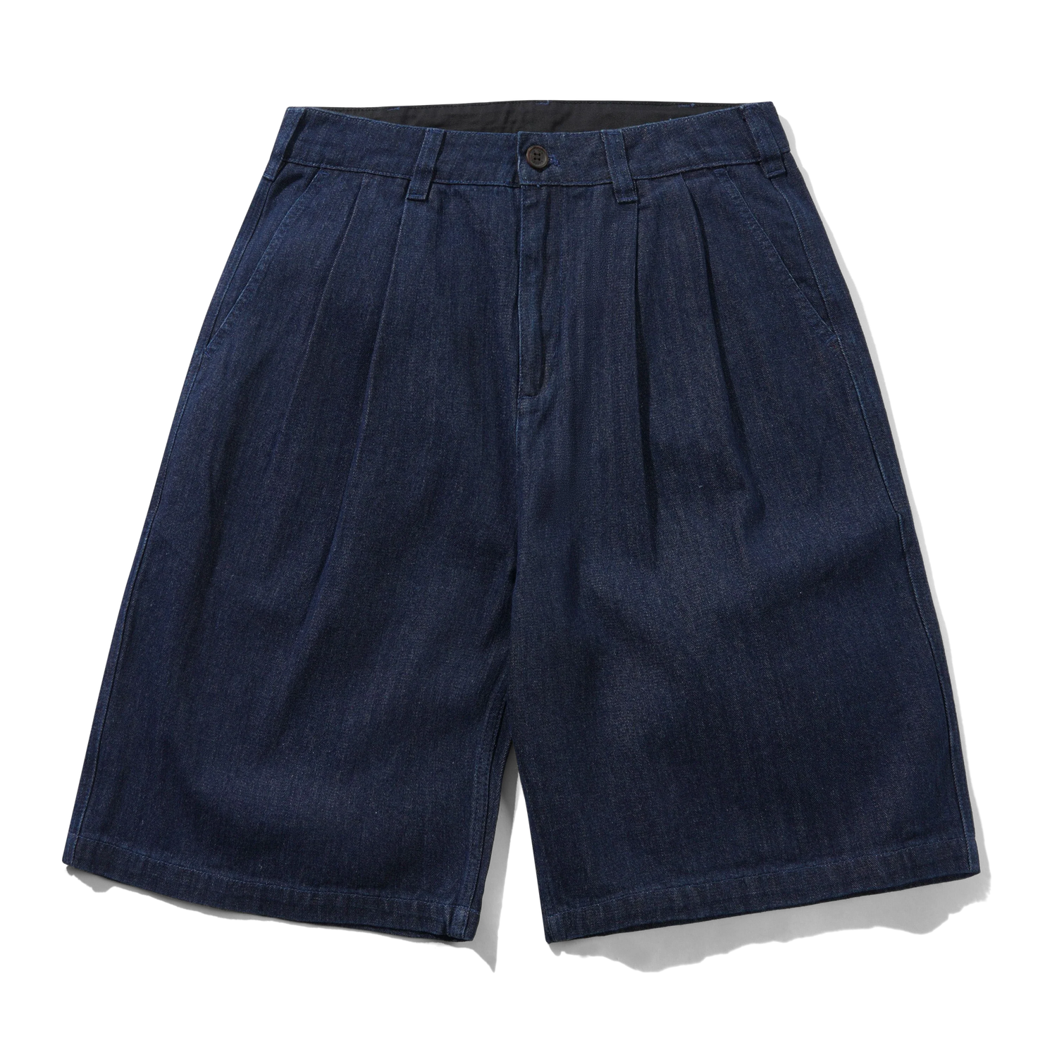 Pleated Shorts, Herringbone Denim